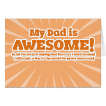 My Dad is Awesome Funny Fathers Day Cards