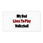 My Dad Lives To Play Volleyball Custom Shipping Labels
