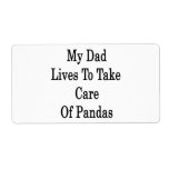 My Dad Lives To Take Care Of Pandas Custom Shipping Labels