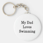 My Dad Loves Swimming Keychain