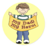 My Dad My Hero Round Stickers