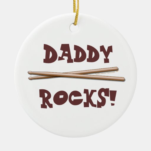 My Dad Rocks Drumsticks for Drummer Father Christmas Ornaments