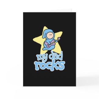 My Dad Rocks Father's Day Card - Black background card