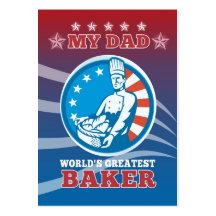 My Dad World's Greatest Baker Greeting Card Poster Business Card Template