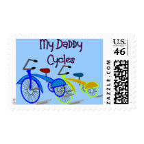 My Daddy Cycles--Kids Biking T-shirts postage