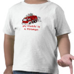 MY DADDY IS A FIREMAN Kids Red Firetruck t-shirts