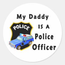My Daddy Is A Police Officer Round Stickers