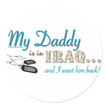 My Daddy is in Iraq (blue) stickers by BlueStarGraphics My Daddy is in Iraq (blue) stickers