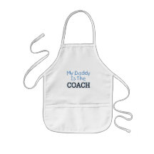 My Daddy Is The Coach (blue) Apron
