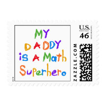 My Daddy Math Superhero T-shirts and Gifts Postage Stamp
