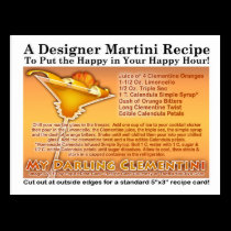 My Darling Clementini Martini Recipe Postcard postcards