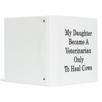 My Daughter Became A Veterinarian Only To Heal Cow 3 Ring Binder