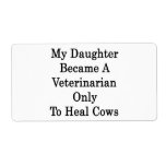 My Daughter Became A Veterinarian Only To Heal Cow Personalized Shipping Label