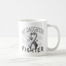My Daughter Is A Fighter Grey Mugs