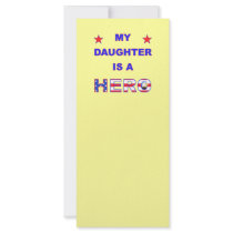 My Daughter Is A Hero Custom Rack Cards