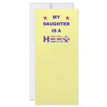 My Daughter Is A Hero Custom Rack Cards