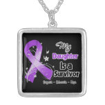 My Daughter is a Survivor Purple Ribbon necklaces