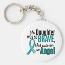 My Daughter Is An Angel 1 Ovarian Cancer Key Chain