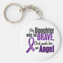 My Daughter Is An Angel Pancreatic Cancer Keychains
