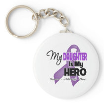 My Daughter is My Hero - Purple Ribbon Keychain
