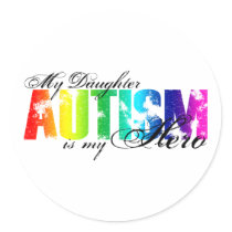 My Daughter My Hero - Autism Round Stickers