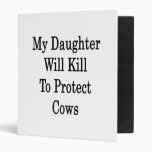My Daughter Will Kill To Protect Cows Vinyl Binder
