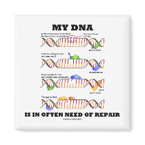 My DNA Is In Often Need Of Repair (DNA Humor) magnets by wordsunwords My DNA Is In Often Need Of Repair (DNA Humor) magnets