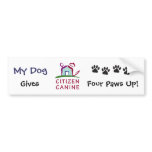 [My Dog] Gives CC 4 Paws Up! Bumper Stickers