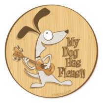My Dog Has Fleas - round ukulele sticker