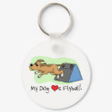 My Dog Loves Flyball Keychain by MenagerieMayhem My Dog Loves Flyball Keychain