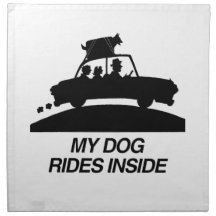 My dog rides inside.png cloth napkins