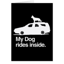 My dog rides inside -.png greeting card
