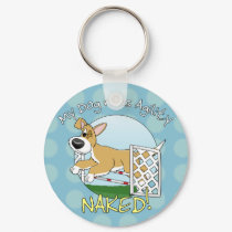 My Dog Runs Agility Naked Keychain by MenagerieMayhem My Dog Runs Agility Naked Keychain