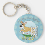 My Dog Runs Agility Naked Keychain