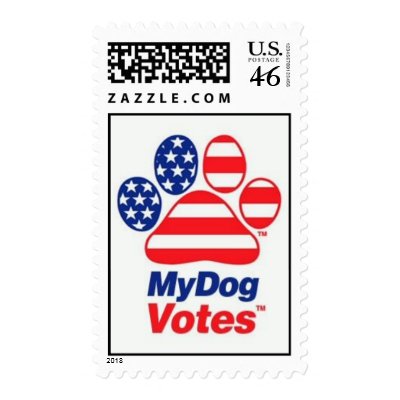 My Dog Votes In The USA Stamp by MyDogVotes