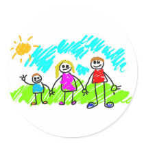 My Family Round Sticker