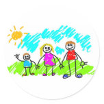 My Family Round Sticker