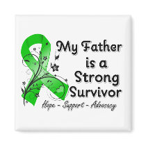 My Father is a Strong Survivor Green Ribbon Magnet