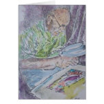 my father sewing cards