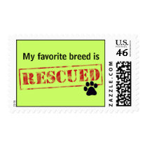 My Favorite Breed Is Rescued Stamp