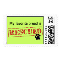 My Favorite Breed Is Rescued Stamp