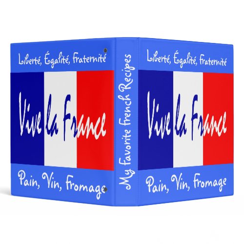 Cookbook Binder for Your Favorite French Recipes - Vive La France!