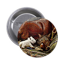 "My Favorite Things" Cat with Toy Horses Pins