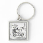 My Favorite Wheels Square Keychain keychains