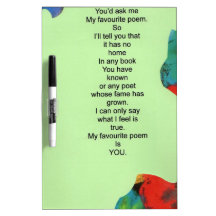my favourite poem dry erase board
