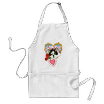 My Feline Valentine Fairy Cat Fantasy Art Apron