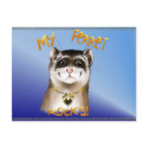 My Ferret Rocks Postcard