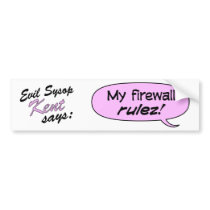 MY FIREWALL RULEZ bumper stickers by Cubist MY FIREWALL RULEZ bumper stickers