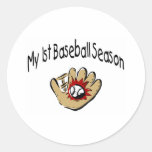 My First Baseball Season Round Sticker