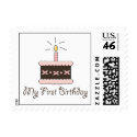 My First Birthday Cake Girl Postage postage